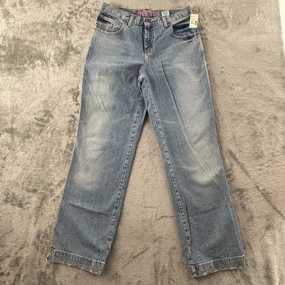Vintage Hydraulic Baggy Carpenter Jean 7/8 Light Wash Split Hem 32.5" Inseam Y2K